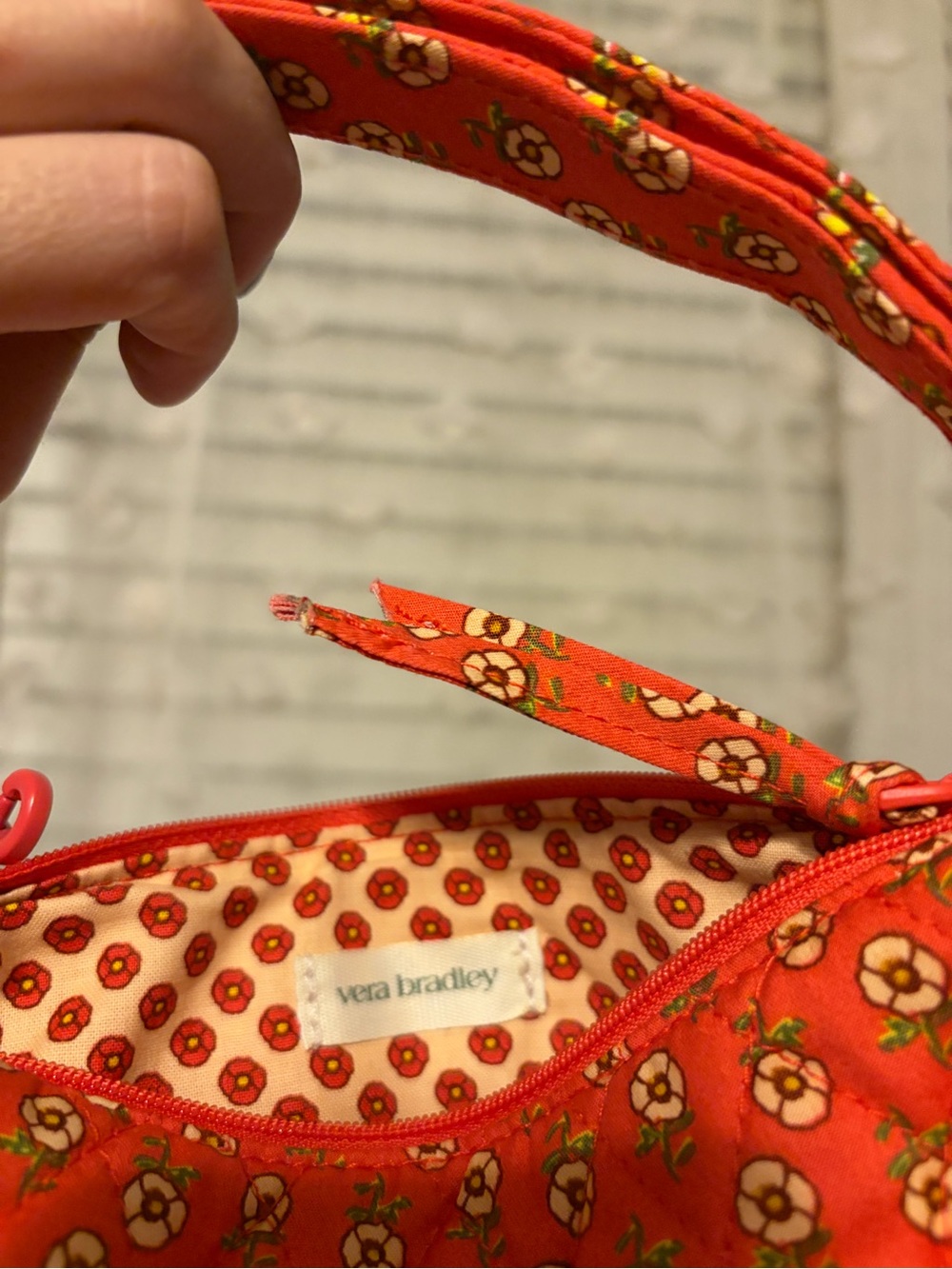 Vera Bradley Orange Floral Quilted Crescent Shoulder Bag - Picture 5 of 6